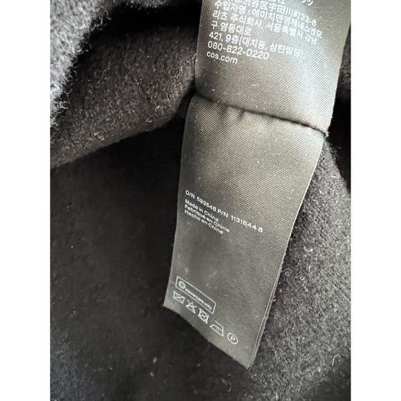 COS Black 100% Wool Crew Neck Long Sleeve Knit Sweater Minimalist - Picture 6 of 6